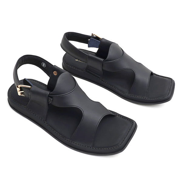 Starlet LEATHER PESHAWARI CHAPPAL - USG0004 - BLACK MEN PESHAWARI