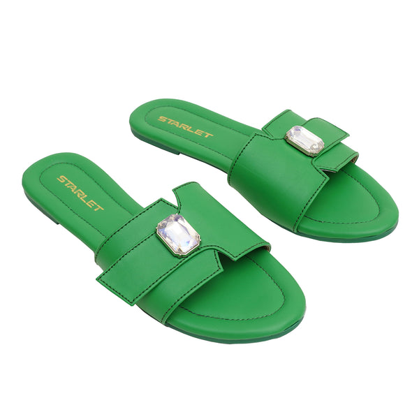 starlet AML-0023 GREEN WOMEN FLATS