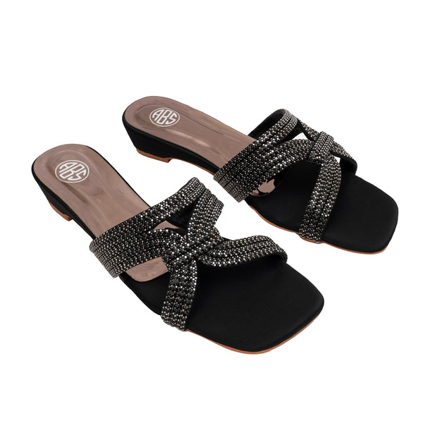 starlet BFL-0030 BLACK WOMEN SLIPPER