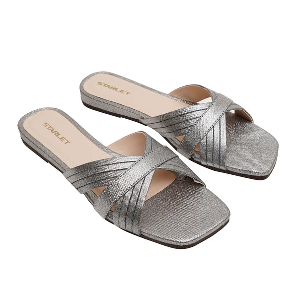starlet BRL-0001 SILVER WOMEN FLATS