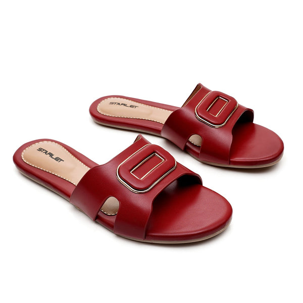 starlet BUBBLE-051 MAROON WOMEN FLATS