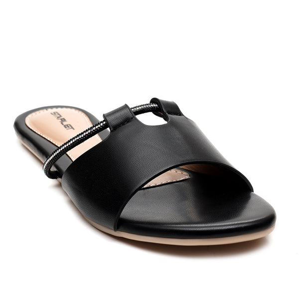 Starlet BUBBLE-053 BLACK WOMEN FLATS
