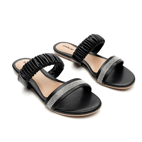 starlet BUBBLE-054 BLACK WOMEN FLATS