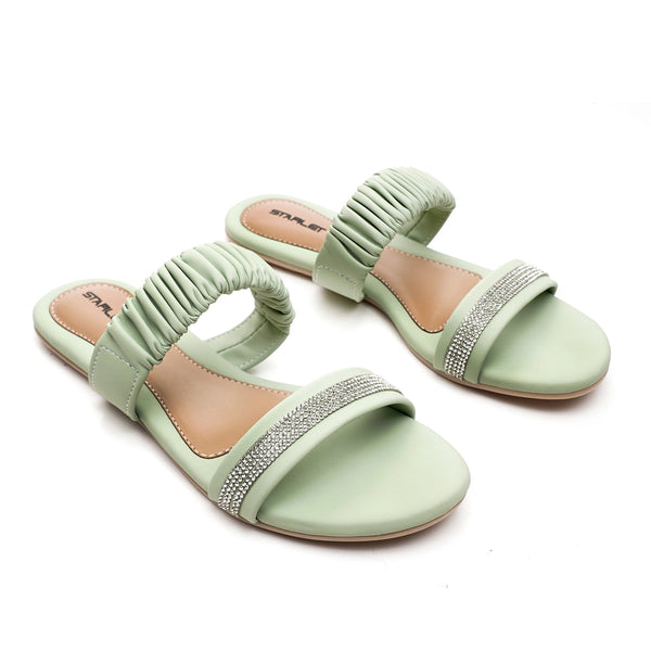 Starlet BUBBLE-054 GREEN WOMEN FLATS