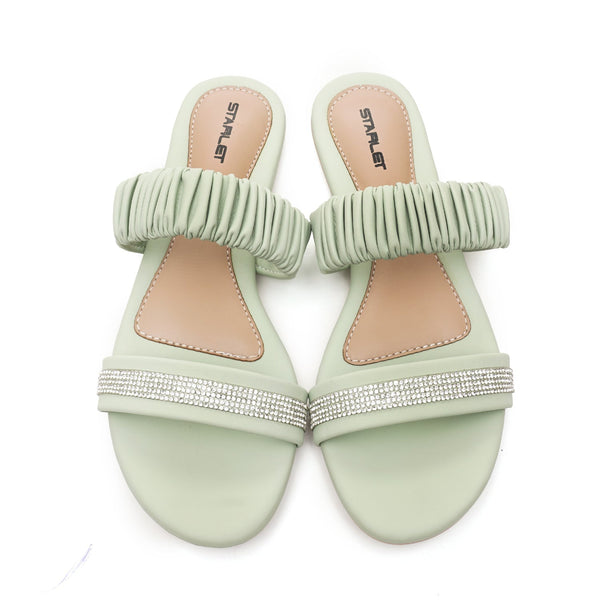 starlet BUBBLE-054 GREEN WOMEN FLATS