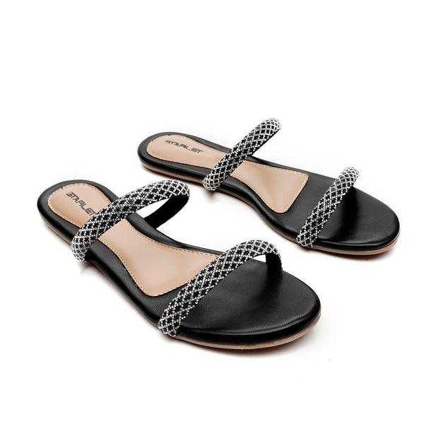 Starlet BUBBLE-055 BLACK WOMEN FLATS