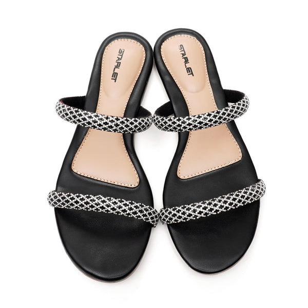 starlet BUBBLE-055 BLACK WOMEN FLATS