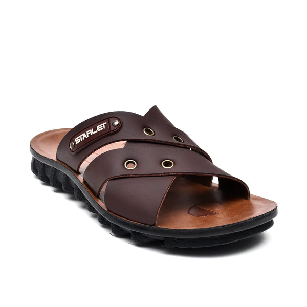 starlet DT-014 BROWN MEN SLIPPER