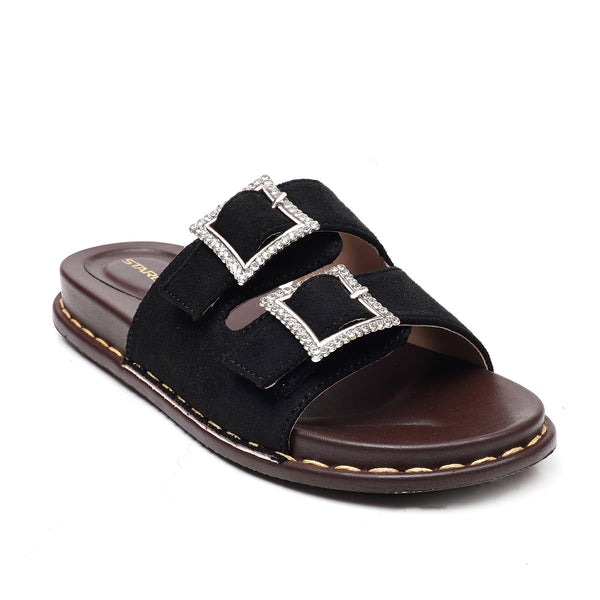 starlet GFL-0014 BLACK WOMEN SLIPPER