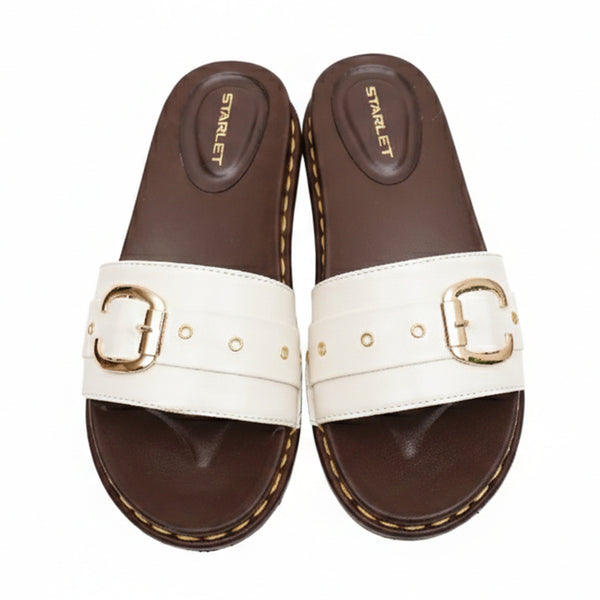 Starlet GFL-0015 WHITE WOMEN SLIPPER
