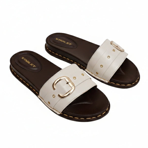starlet GFL-0015 WHITE WOMEN SLIPPER