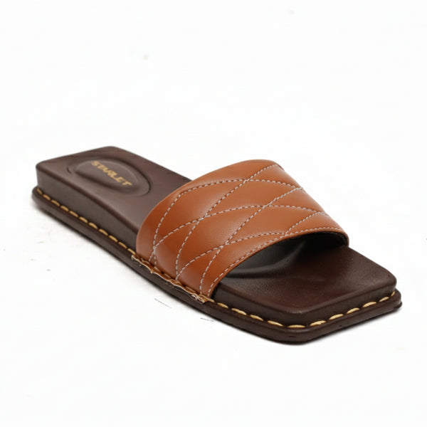 Starlet GFL-0016 BROWN WOMEN SLIPPER