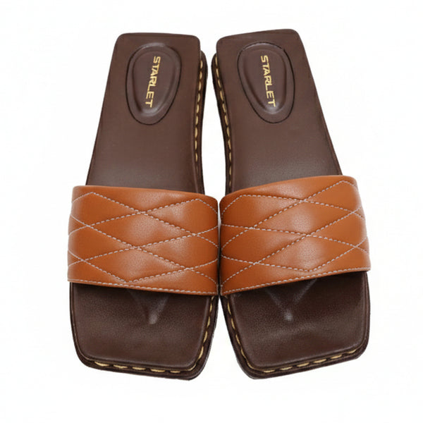 Starlet GFL-0016 BROWN WOMEN SLIPPER