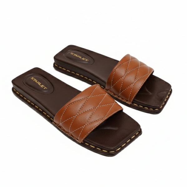 starlet GFL-0016 BROWN WOMEN SLIPPER