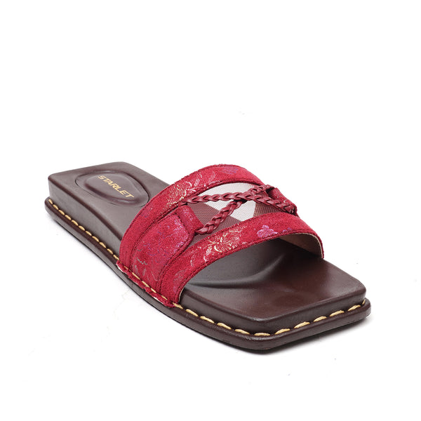 starlet GFL-0017 MAROON WOMEN FLATS