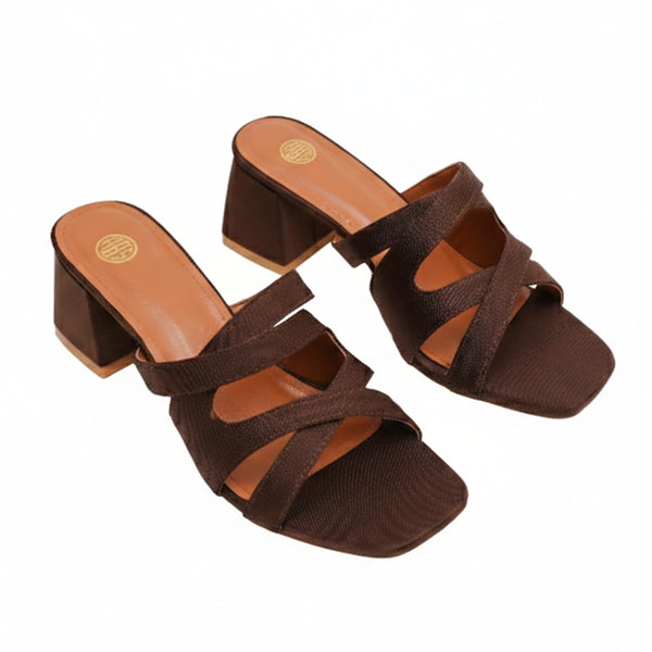 starlet HAL-0008 BROWN WOMEN HEELS