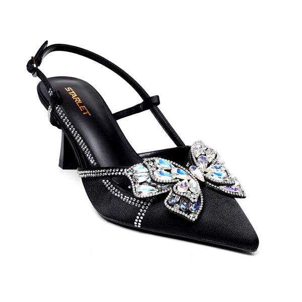 starlet HNL-0004 BLACK COURT SHOES
