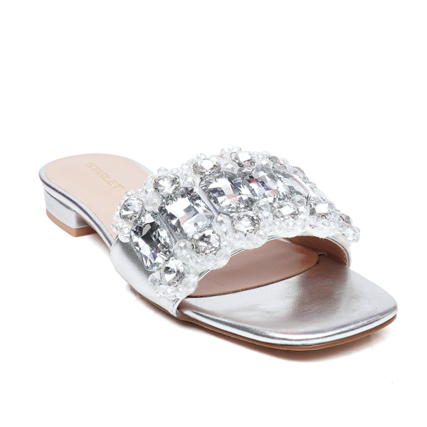Starlet HNL-0011 SILVER WOMEN FLATS