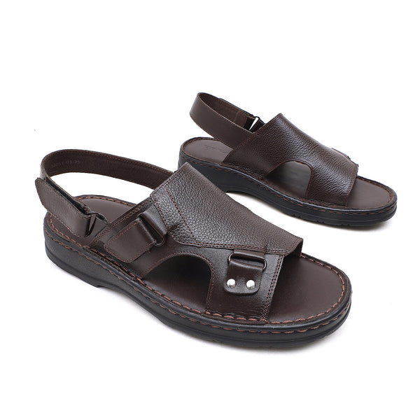 Starlet LEATHER SANDAL - 04051 BROWN MEN SANDAL
