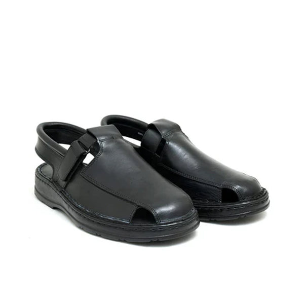 Starlet LEATHER SANDAL - 4001 BLACK MEN SANDAL