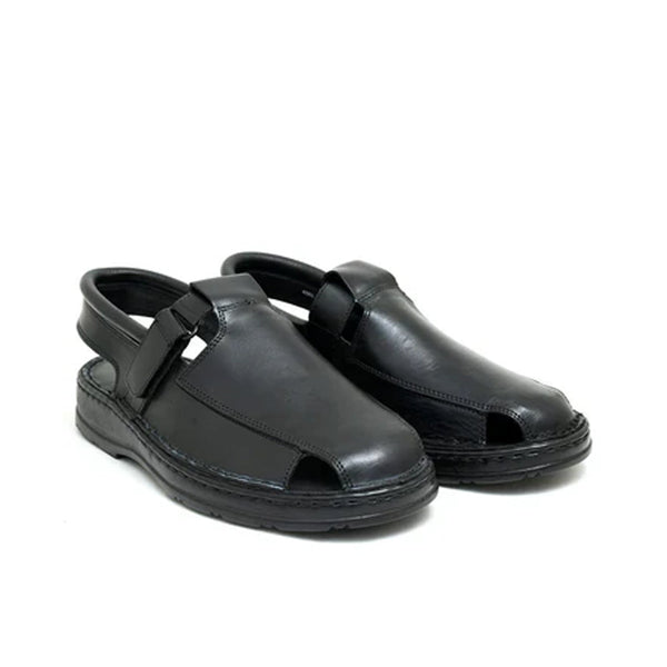 Starlet LEATHER SANDAL - 4001 BLACK MEN SANDAL