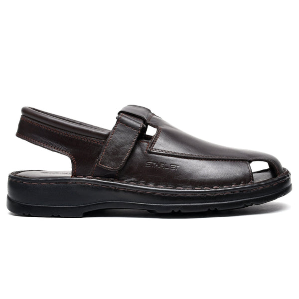 starlet LEATHER SANDAL - 4001 BROWN MEN SANDAL