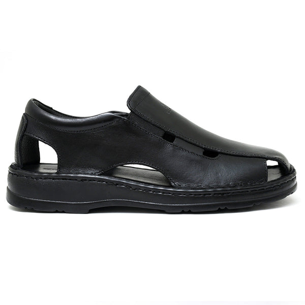 starlet LEATHER SANDAL - 4007 BLACK MEN SANDAL