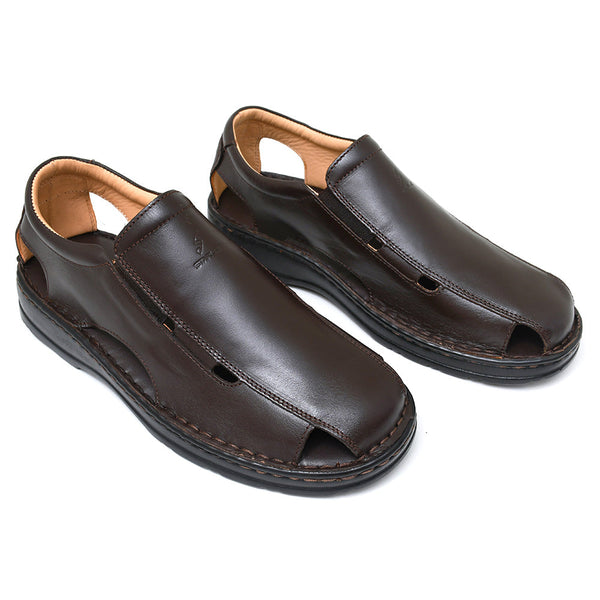 Starlet LEATHER SANDAL - 4007 BROWN MEN SANDAL