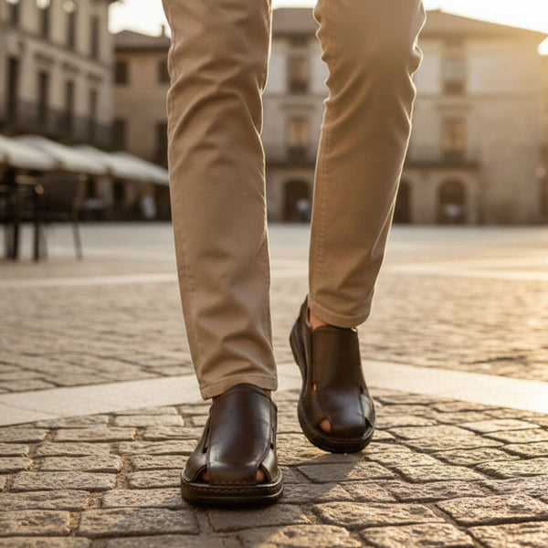 starlet LEATHER SANDAL - 4007 BROWN MEN SANDAL