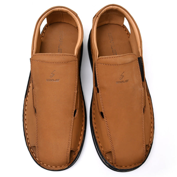 Starlet LEATHER SANDAL - 4007 MUSTARD MEN SANDAL