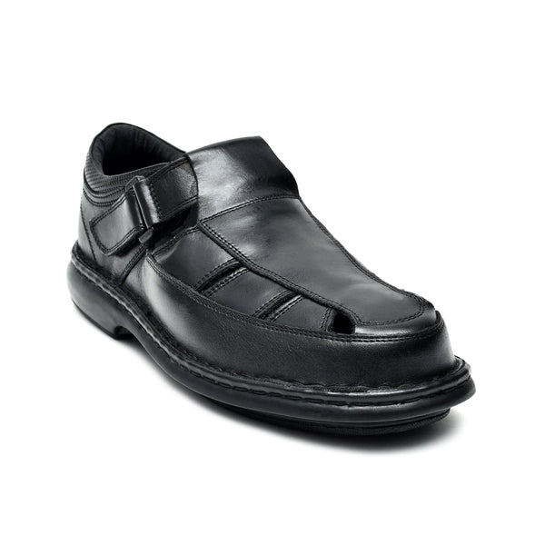 Starlet LEATHER SANDAL - 5050 BLACK MEN SANDAL