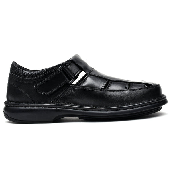 Starlet LEATHER SANDAL - 5050 BLACK MEN SANDAL