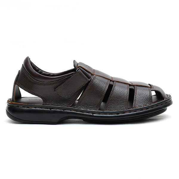 starlet LEATHER SANDAL - 5053 BROWN MEN SANDAL