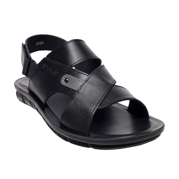 starlet LEATHER SANDAL - AK-112 BLACK MEN SANDAL
