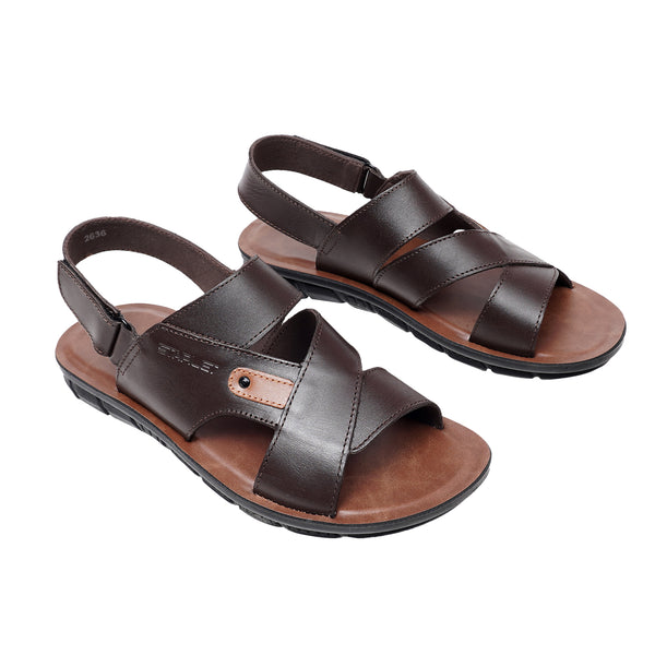 starlet LEATHER SANDAL - AK-112 BROWN MEN SANDAL