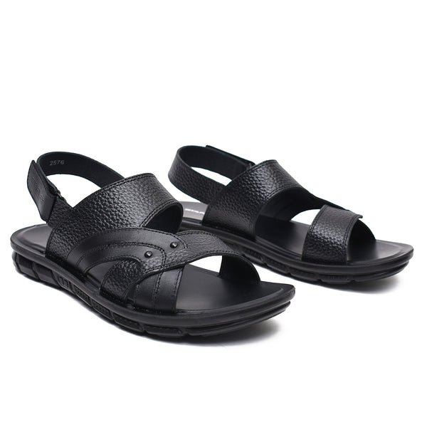 Starlet LEATHER SANDAL - AK-113 BLACK MEN SANDAL