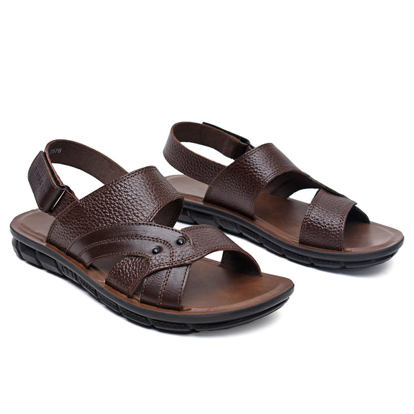 Starlet LEATHER SANDAL - AK-113 BROWN MEN SANDAL