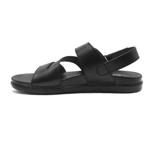 Starlet LEATHER SANDAL - AR-104 BLACK MEN SANDAL