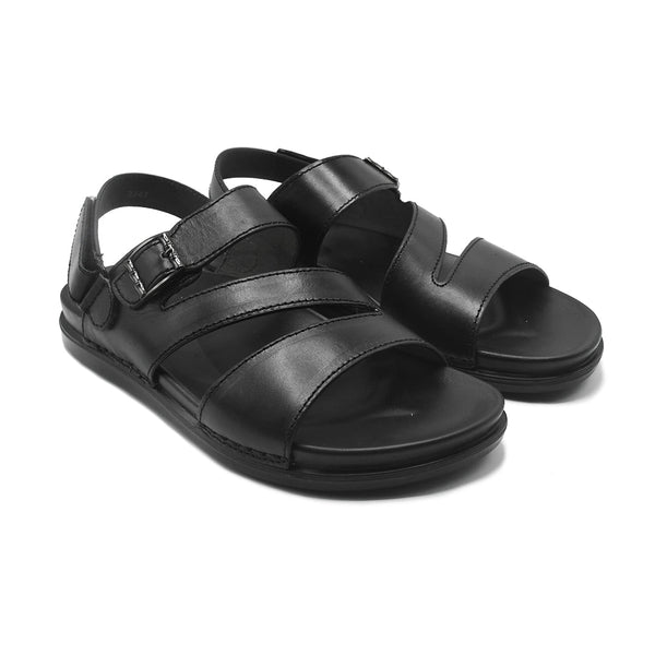 Starlet LEATHER SANDAL - AR-104 BLACK MEN SANDAL