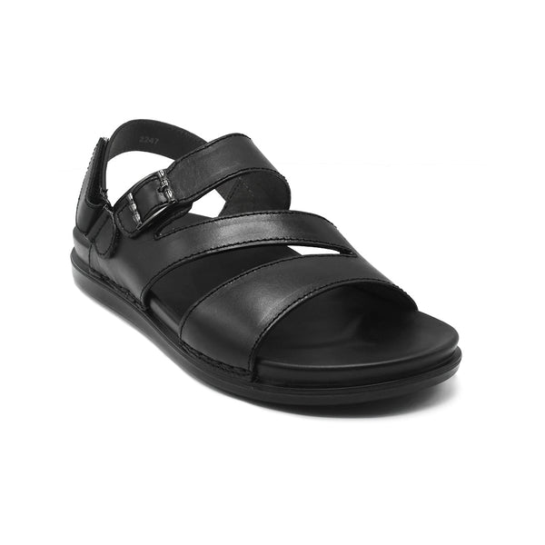 starlet LEATHER SANDAL - AR-104 BLACK MEN SANDAL