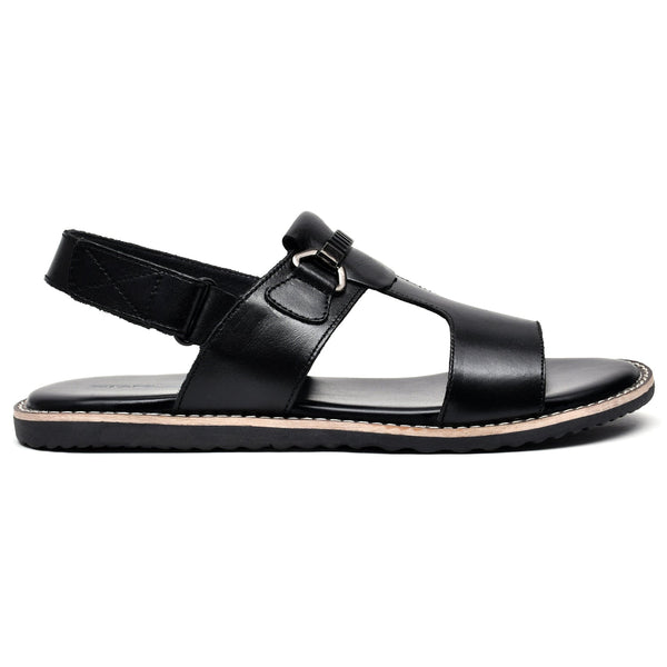 Starlet LEATHER SANDAL - GEOX-111 BLACK MEN SANDAL