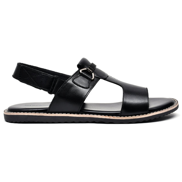starlet LEATHER SANDAL - GEOX-111 BLACK MEN SANDAL