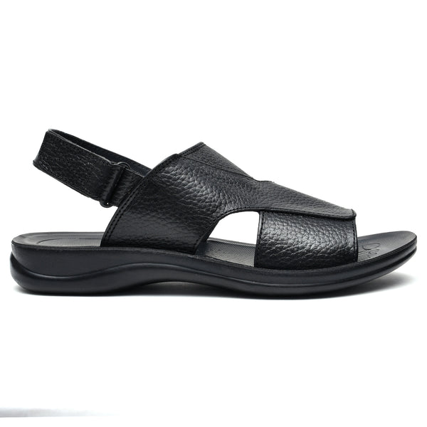 starlet LEATHER SANDAL - RF-119 BLACK MEN SANDAL