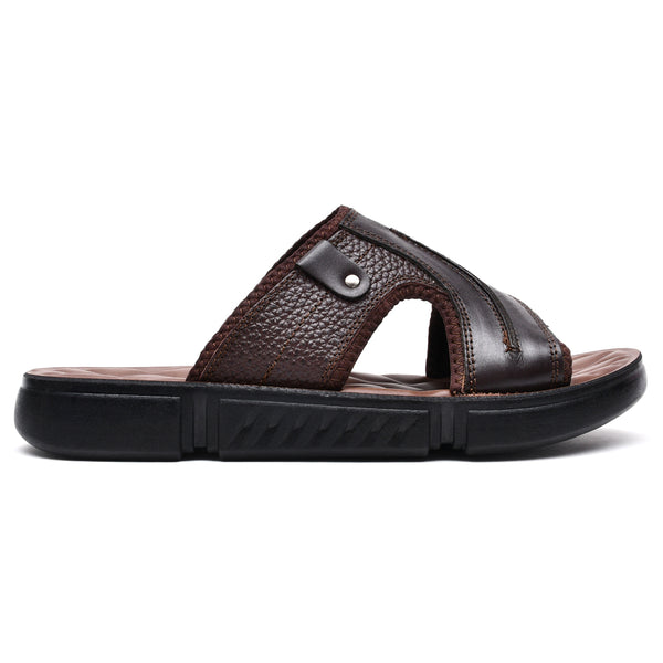 starlet LEATHER SANDAL - SPT-1215 BROWN MEN SLIPPER