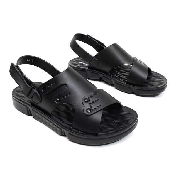 Starlet LEATHER SANDAL - SPT-1221 BLACK MEN SANDAL
