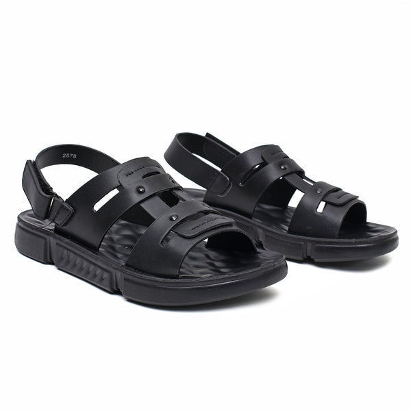 Starlet LEATHER SANDAL - SPT-1222 BLACK MEN SANDAL