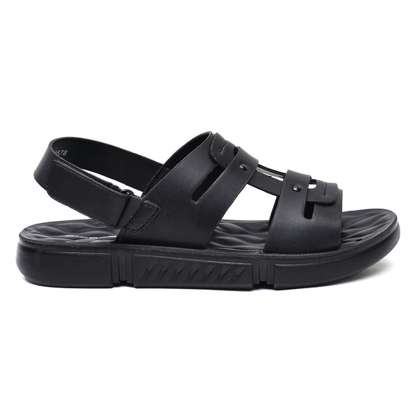 starlet LEATHER SANDAL - SPT-1222 BLACK MEN SANDAL