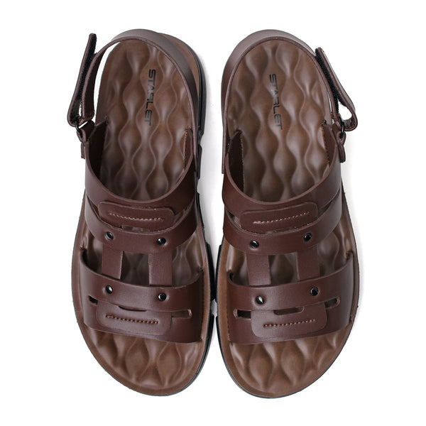 Starlet LEATHER SANDAL - SPT-1222 BROWN MEN SANDAL