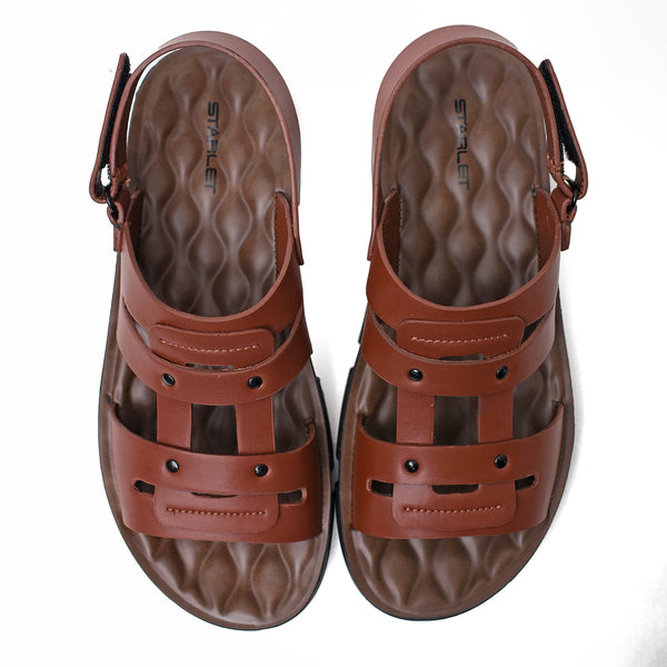 Starlet LEATHER SANDAL - SPT-1222 TAN MEN SANDAL