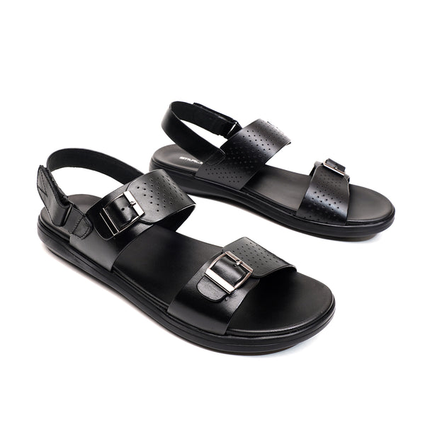Starlet LEATHER SANDAL - VCT-111 BLACK MEN SANDAL
